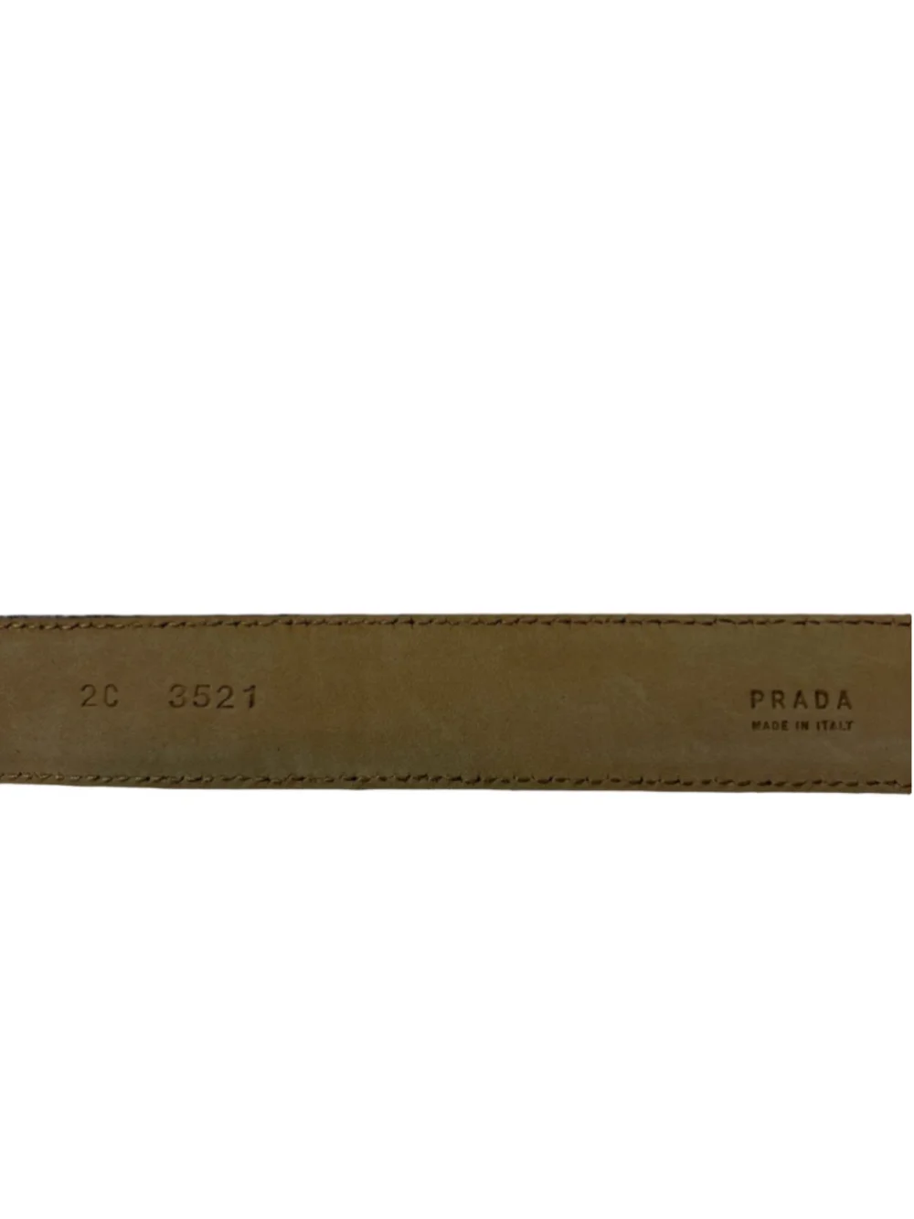 Prada Brown Pebbled Leather Belt Made Italy Silver Buckle Heavy Wear